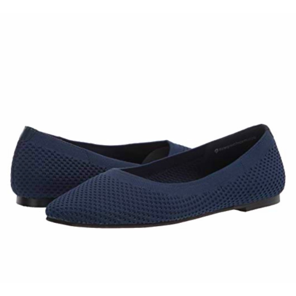 Blondo Brooklyn Ballets Flats Waterproof Knit Navy Blue